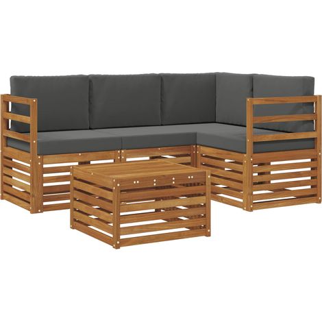 Outdoor Sofa Set with Cushion 5 pcs Natural and Anthracite vidaXL (1/5)