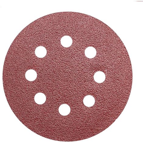 20 Disque Abrasif, 180mm, P80, 8 Trous, Pour Ponceuse Excentrique (1/5)