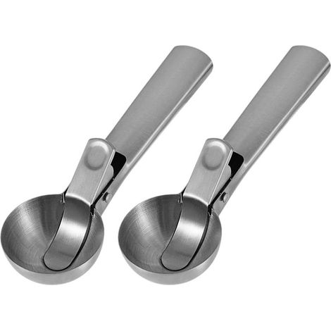 Lot de 2 cuillères à glace antiadhésives en acier inoxydable pour (1/5)
