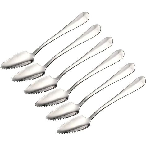 Stainless Steel Grapefruit Spoons, Serrated Grapefruit Spoon, Suitable for Citrus, Kiwi, Salads and Desserts, Set of 6