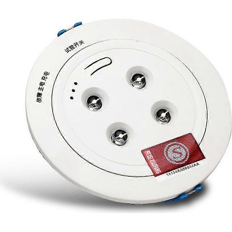 Lampe de secours à 4 LED avec batterie au lithium intégrée, encastrée au plafond. (1/5)