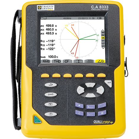 Analyseur de puissance CA8333 Chauvin Arnoux, 1, 3 phases, puissance maximale de 10 MW, 10 MVAR, 10 MVAmW ( Prix pour 1 )