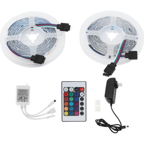 Bande lumineuse LED RGB 10 mètres, cordon lumineux coloré, gradation pour décoration maison et fête, 600 LED, 100-240V (1/5)