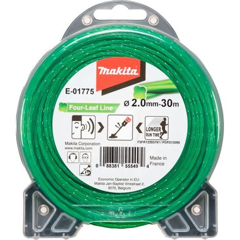 Makita Mähfaden Four-Leaf 2,0mm 30m grün für Akku-Sensen und -Trimmer E-01775