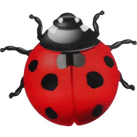 Pendentif mural coccinelle en fer forgé, décoration murale coccinelle, ornement artistique en métal coccinelle-12.00X10.00X0.50CM-Red (1/4)