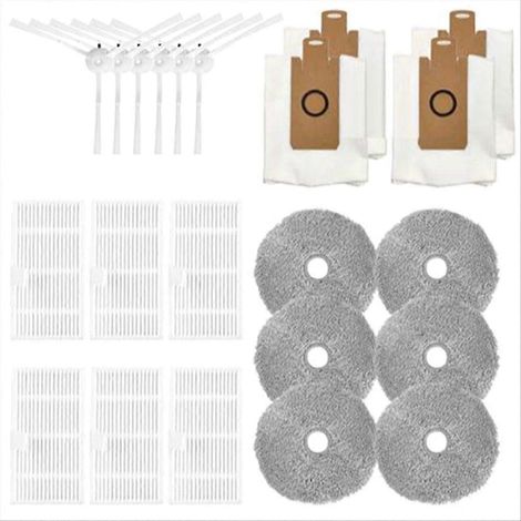 Pour aspirateur robot Xiaomi Lydsto W2 : brosse latérale, filtre, chiffons et sac à poussière (1/5)