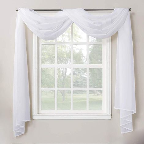 1 Écharpe de fenêtre, 550 cm, Voile transparent texturé, Ourlet fini, Décoration événement et intérieur（Q3 : Nouveaux produits pour le mois d'août） (1/5)