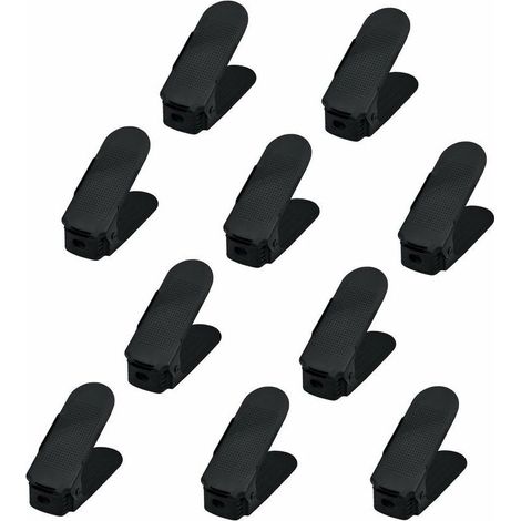Empileur de Chaussures 20 Pièce Réglable en Hauteur sur 3 Niveaux, Ensemble de Supports Antidérapants en Plastique pour Organiser les Chaussures, Noir (1/4)