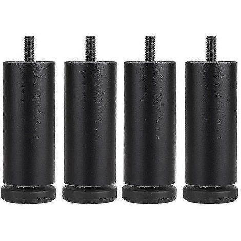 Quatre patins de rehausse de pieds de meubles de 12 cm, compatibles avec les machines à laver/réfrigérateurs/canapés/armoires, 26-27 pouces, noirs. (1/5)