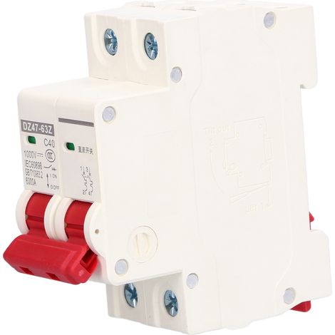 Disjoncteur miniature CC 2P, sectionneur pour systèmes photovoltaïques solaires, montage sur rail DIN, 1000 V 40 A, DZ47-63Z C40 (1/5)