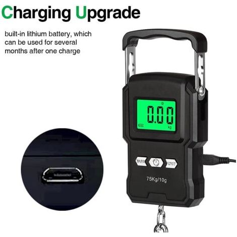 Pèse-bagages, pèse-bagages, écran LCD, balance suspendue LCD, 75 kg (165 lbs) (1/4)