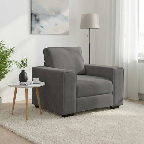 vidaXL Sillón de terciopelo gris oscuro 100x77x82 cm (1/5)