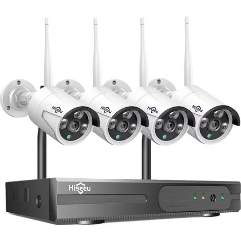 Système de surveillance CCTV, résolution 1080P, connectivité sans fil, 10CH NVR 4 Caméras-d, 1T-b, EU Prise-d (1/2)