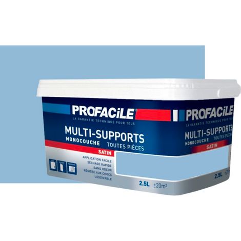 Peinture intérieure multi-supports, satin, murs, plafonds, boiseries, radiateurs, sans odeur, plusieurs teintes PROFACILE 9BB5CF 2.5 litres