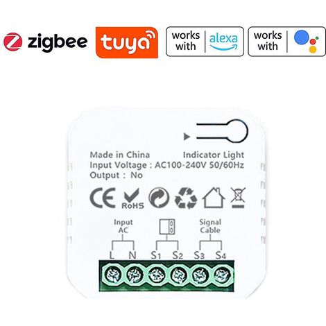 Commande Tuya ZigBee pour ouvre-porte de garage, contrôlable à distance via une application pour smartphone, compatible avec Alexa