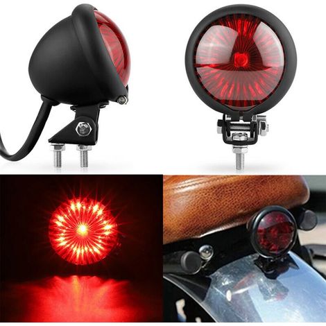 LED-Motorradrücklicht, Bremslicht, Rückleuchte, runde Retro-Lampe, Custom Cafe Racer, Scrambler, Bobber, Cruiser 883 (1/5)