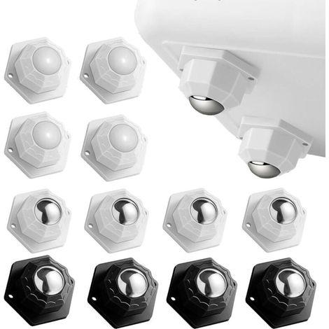 12 rotelle per mobili, rotelle per mobili di piccole dimensioni, carico 200 kg, rotelle girevoli autoadesive, rotelle resistenti per mobili, utensili da cucina, scatole portaoggetti (1/2)