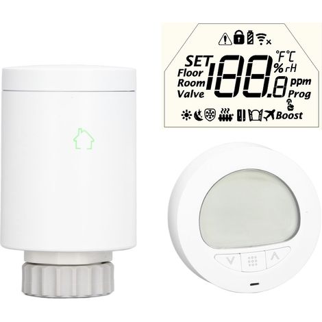 Robinet thermostatique intelligent HY701 ZigBee WiFi pour radiateur, compatible avec l'application Smart Life/RM et la commande vocale Alexa/Google Home. (1/5)