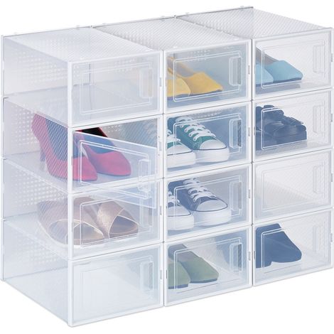 Transparente Schuhaufbewahrungsboxen, 12er-Set