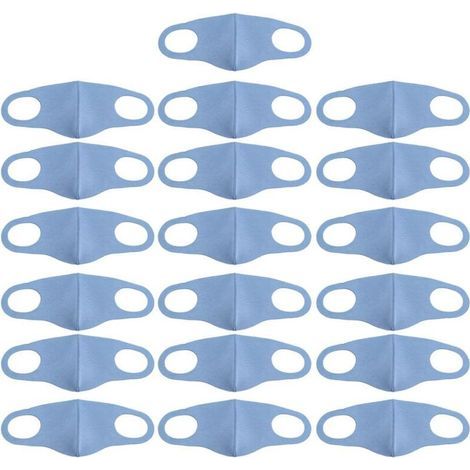 20pcs Masque réutilisable, masque de protection pour tous les jours, masque communautaire - bleu denim - réutilisable (lavable) - avec pince-nez - protection temporaire pour le nez et la bouche, visiè (1/5)