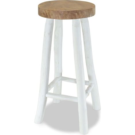 Tabouret de bar Style Contemporain Chaise de bar Bois de teck massif 73870 (1/5)