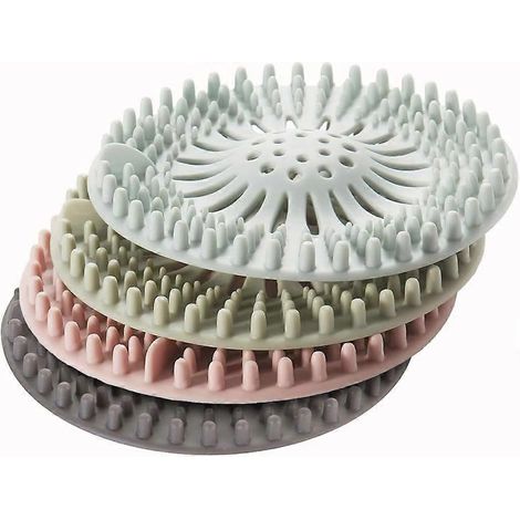 Lot de 4 cache-bonde en silicone pour douche et baignoire, protection anti-bouchage pour baignoire et cuisine. (1/5)