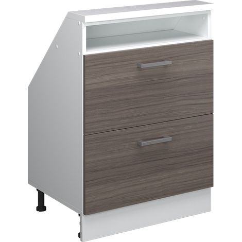 Meuble sous pente R-Line, gris noble/blanc, 60cm avec 2 tiroirs, Vicco (1/5)