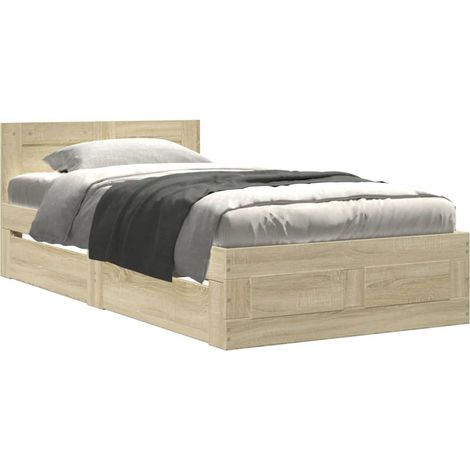 Maison Exclusive - Cama con cabecero madera de ingeniería roble S (1/5)
