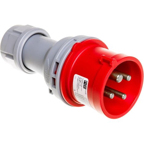 Spina portatile 16A 4P 400V rossa IP44 turbo shark 014-6TT