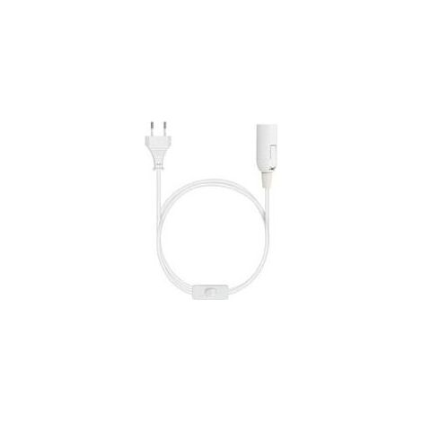 Douille E27 avec fil - Support de lampe pour ampoule avec cordon alimentation prise électrique et interrupteur - Câble 1.8m (1/4)