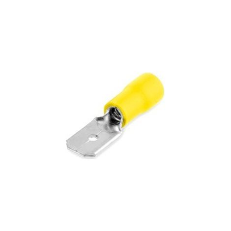 Anschlusssteckerisolierter flacher Stecker 6,35 / 4-6 mm Gelb 50 Stk
