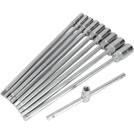 Llave t con vasos intercambiables, 8-19 mm, juego 10 piezas, serie modular