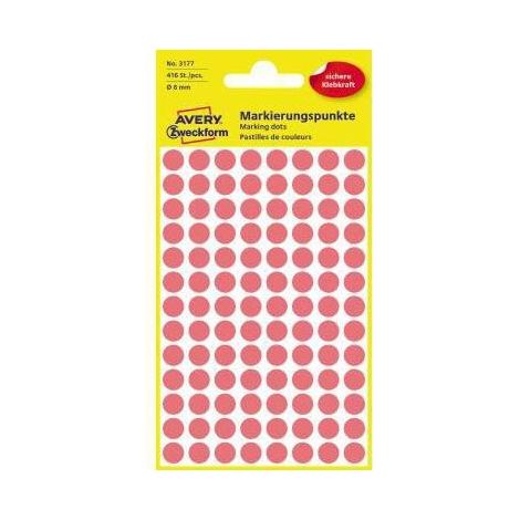 Markierungspunkt 8mm Papier leuchtrot 416 Etik./Pack. (1/4)