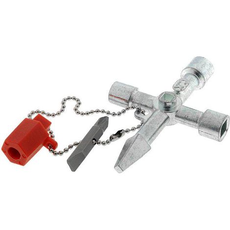 Cle universelle en croix 90mm - 8 en 1 - compatible avec systemes standards de fermeture
