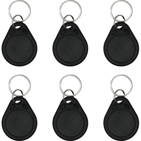 6 Tags NFC Badges RFID NTAG215 540 Bytes, Tags NFC Programmables Pour Raccourcis, Android, pour Amiibo, Domotique, Porte-Clés – Compatibles iOS Pour 15, Noir (1/5)