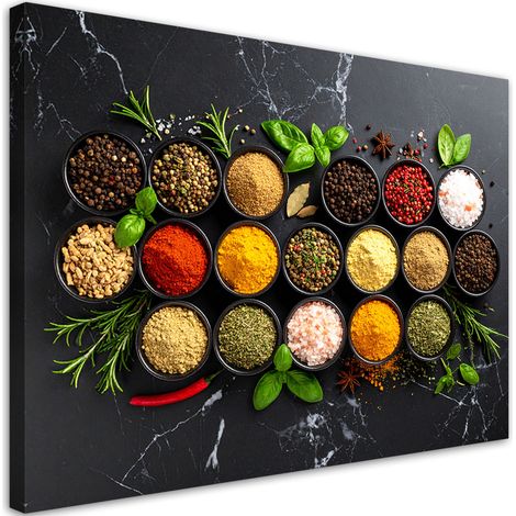 Wandbild Bunte Gewürze und Kräuter 60x40 cm (1/5)