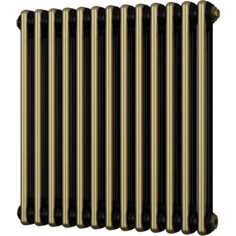 Alpha - Antique Brass Column Radiator H600mm x W592mm 2 Column (1/3)