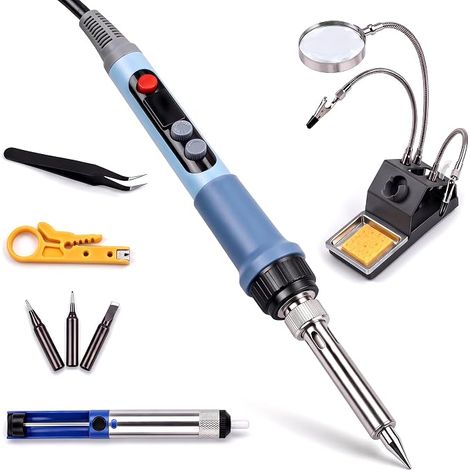 Soldering Iron Kit, 100W Soldering Iron Fast Heating Regulation 356°F-932°F Portable Soldering Kit for Electronics and DIY Electrical Work (1/5)