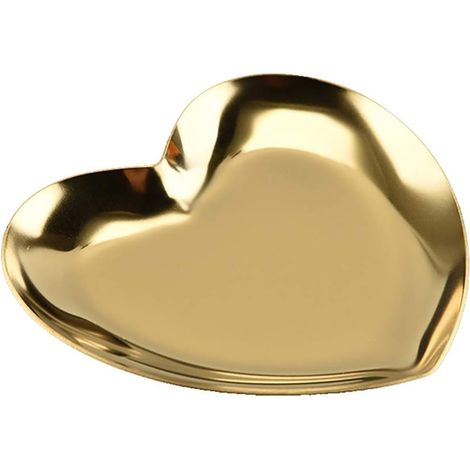 MINKUROW Bandejas De Corazón Bandeja Decorativa Almacenamiento De Joyas Organizador De Escritorio Para Joyería Collar Pendientes Pulsera Cosméticos Servilleta Accesorios Para El Hogar,Oro (1/3)