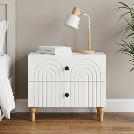 vidaXL Bedside Cabinet with Drawer High Gloss White 62 x 34.5 x 48 cm (1/5)