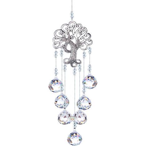 Attrape-lumière suspendu en cristal arbre de vie prisme adapté à la maison extérieur jardin suspension lampe décorative en cristal (1/5)