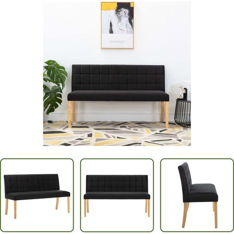 vidaXL Bank mit Rückenlehne - Bank 140 cm Schwarz Samt (1/5)