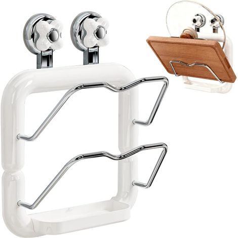 Organisateur de couvercle de casserole, support de couvercle de casserole, support de couvercle avec ventouse, support de couvercle sans perçage pour porte d'armoire et mur, couvercle de poêle (1/5)