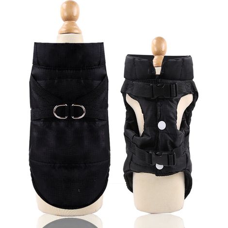 -EU(dos : 20 cm poitrine : 30 cm)Manteaux d'hiver pour Chiens Imperméable Chaud avec Trou de Harnais, Chiot Veste Gilet Habits Costume Vêtement pour l'hiver pour Petits Chien Animal de Compagn (1/5)