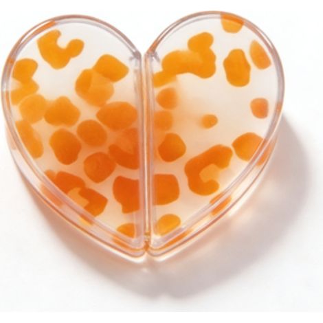 Magnetic Square Hair Clips - Magnetic Heart Hair Clips - Personalized Gifts in Leopard Print Orange