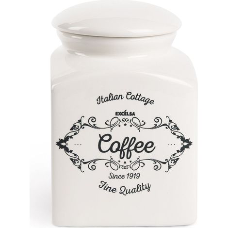 Excelsa Fine Quality Barattolo caffè, Ceramica, Bianco Avorio, capacità: ml.700 (1/2)
