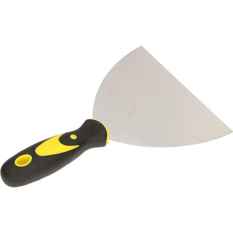 Spatule de peintre en acier inoxydable 150 mm Spatule de plâtrier Spatule universelle Grattoirs pour enlever Couteau à palette avec manche en caoutchouc (1/5)