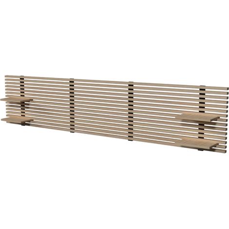 Tête de lit en pin avec étagères, L.250 x H.56 cm x P.21 cm (1/5)