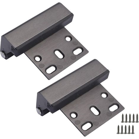Verrou porte gris – Alliage aluminium – Sans perçage – Silencieux – Dégagement rapide – Angle max 180°