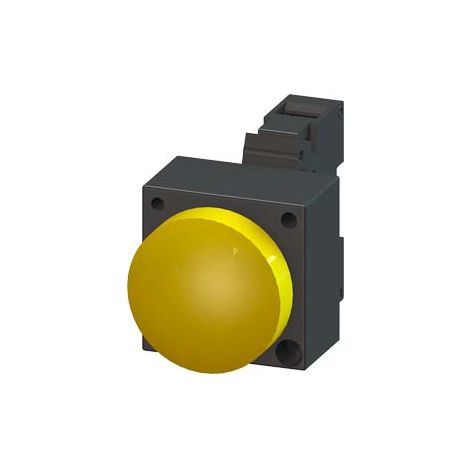 Luce Indicazione con led integrato 24v ac/dc terminale a vite con supporto giallo, 22 mm in plastica tondo